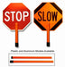 18" Inch Non-Reflective Paddles for STOP/SLOW Signs, Orange, 1 Each - BHP Safety Products