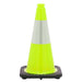 18 Inch Traffic Cone with Reflective Collar, Lime - BHP Safety Products
