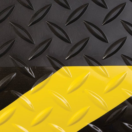 3ft x 5ft Ultimate Diamond Foot Matting 15/16" Chevron Patten, Yellow and Black - BHP Safety Products