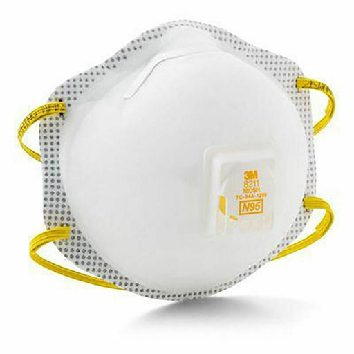 3M 8211 N95 Particulate Respirator with Valve, 10 Masks per Box - BHP Safety Products