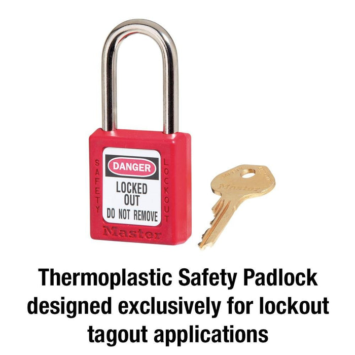 410 Master Lock, Thermoplastic Safety Padlock, Keyed Different, 1 Each - BHP Safety Products