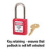 410 Master Lock, Thermoplastic Safety Padlock, Keyed Different, 1 Each - BHP Safety Products