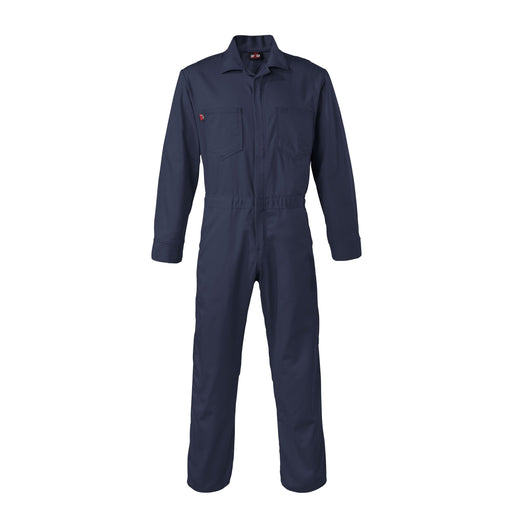 7oz 100% Cotton Indura Contractor FR Coverall, Navy Blue - BHP Safety Products