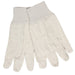 8oz White Cotton Canvas Work Gloves with Clute Pattern, Straight Thumb and Knit Wrist, Size Large (12 Pairs) - BHP Safety Products