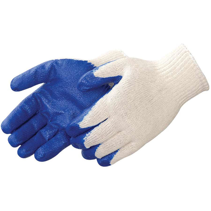 A-Grip Blue Latex Coated Cotton/Poly String Knit Glove, White, 4719 - BHP Safety Products