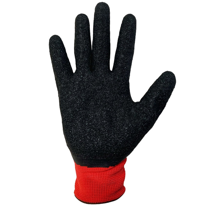 A-Grip Premium Textured Black Latex Coated Seamless Glove, Black/Red, 4779RD - BHP Safety Products