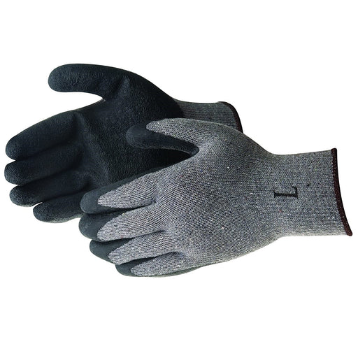 A-Grip Textured Black Latex Coated Cotton/Poly String Knit Glove, Black/Gray, 4729SP - BHP Safety Products