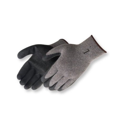 A-Grip Textured Black Latex Coated Cotton/Poly String Knit Glove, Black/Gray, 4729SP - BHP Safety Products