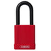 ABUS 74/40 Plastic Covered Safety Padlock, Aluminum Core with Steel Shackle, Red - BHP Safety Products