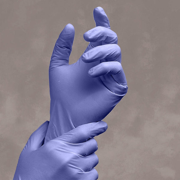 Adenna PRECISION Nitrile Powder Free Exam Gloves, 4 MIL, Blue-Violet (100 Gloves per Box) - BHP Safety Products
