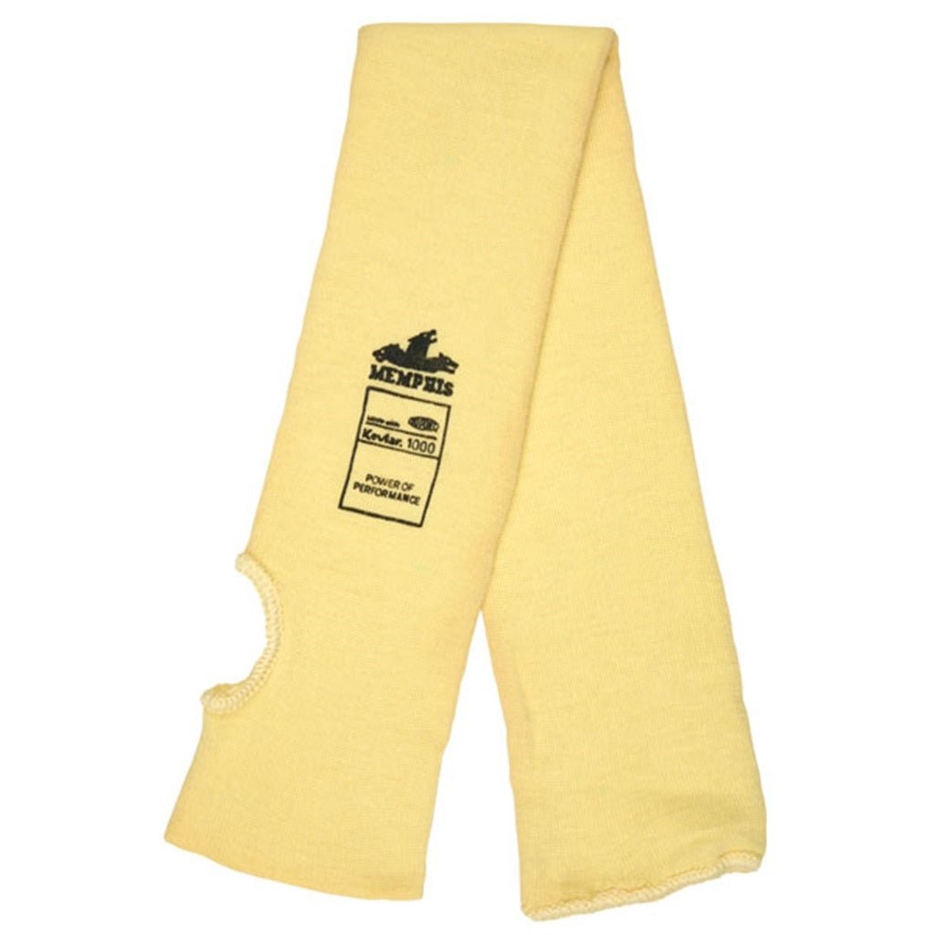Dupont Kevlar Sleeves with Thumbhole 24 inch long 2 Ply 3 inch Wide Yellow  (Pair)