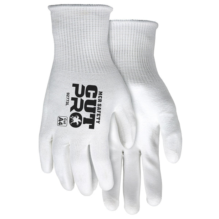 ANSI A4 Cut Pro / Cut Resistant Gloves, 15 Gauge Hypermax Shell, Cut, Abrasion and Puncture Resistant Work Gloves with Polyurethane (PU) Coated Palm and Fingertips, 92773 - BHP Safety Products