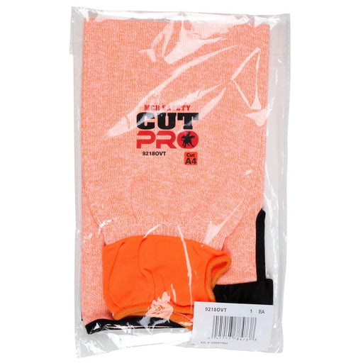 ANSI A4 Cut Resistant 18 Inch Sleeve with Thumbhole, 13 Guage Hypermax Fiber, Adjustable Hook and Loop Bicep, Hi-Vis Orange, 9218OVT - BHP Safety Products