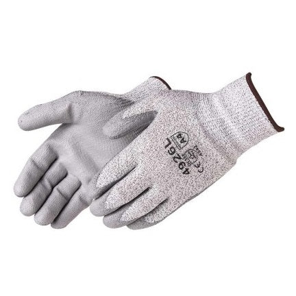 ANSI A4 Cut Resistant Polyurethane Coated HPPE Gloves, Gray - BHP Safety Products