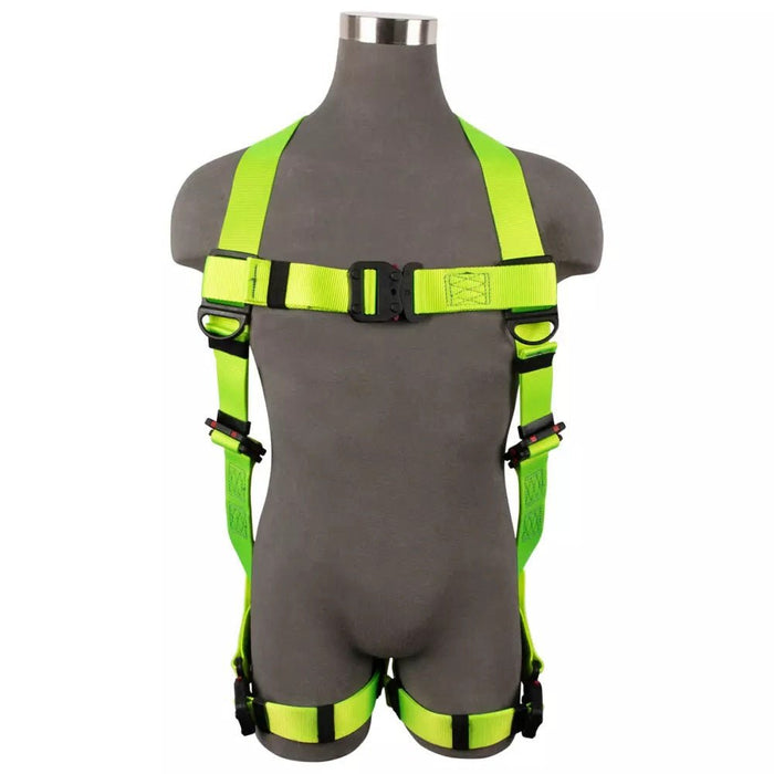 Arc Flash Full Body Harness: 1 D-Ring, Mating Buckle Torso, Quick-Connect Chest/Legs - SW77225-UT3QC - BHP Safety Products