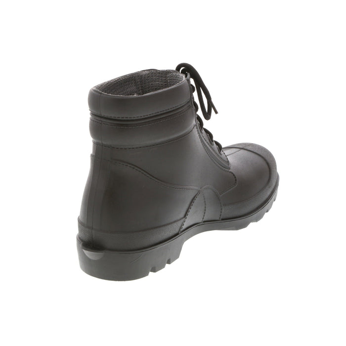 Black 6 Inch PVC Work Boots with Lace-Up Strings, Steel Toe and Steel Shank - Cleated Sole, BPB6S - BHP Safety Products