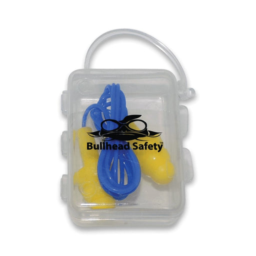 Bullhead Safety HP-S2 Corded, Reuasable Silicone Earplugs with Carry Case, NRR (Noise Reduction Rating) 23 Decibels - BHP Safety Products