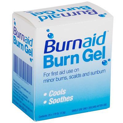 Burnaid, Burn Jel External Analgesic for Fast Relief of Minor Burns, 3.5g Packets (25 per Box) - BHP Safety Products
