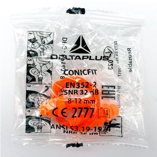 CONICFIT100 3-Flange Reuasble Corded Earplugs NRR (Noise Reduction Rating) 26 Decibels - BHP Safety Products