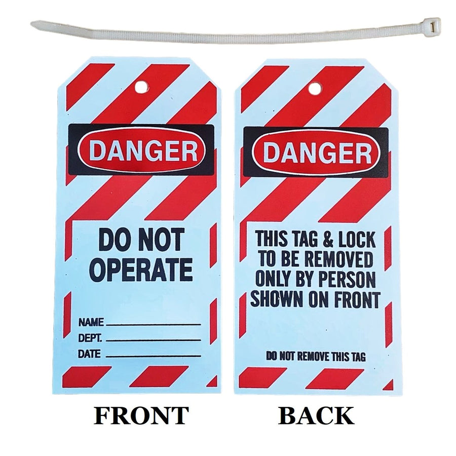 "Danger Do Not Operate" 6"x3" Lockout Tag with Nylon Tie included BHP