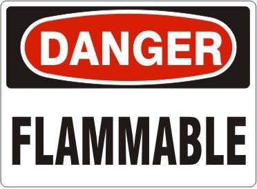 "DANGER FLAMMABLE" - Safety Sign, Rigid Plastic, 10"x14" - BHP Safety Products
