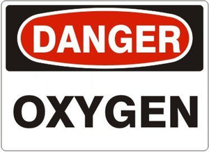 "DANGER OXYGEN" - Safety Sign, Rigid Plastic, 10"x14" - BHP Safety Products