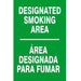 "DESIGNATED SMOKING AREA" Bilingual - Safety Sign, Rigid Plastic, 10"x14" - BHP Safety Products