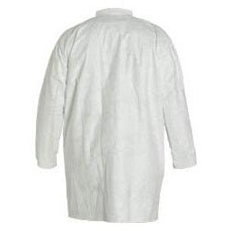 DuPont TY210S Dispoable Tyvek Lab Coat with Frock Collar, Open Wrists and Front Snap Closure (Case of 30) - BHP Safety Products