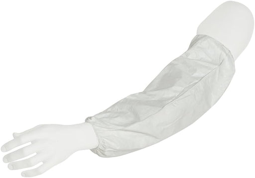 DuPont TY500S Tyvek Sleeve - 18" Long Elastic Ends, Seged Seams, White (Case of 100/Pairs) - BHP Safety Products