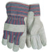 Economy Split Cowhide Leather Work Gloves with 2.5" Starched Safety Cuff, Size Large, 1220SX - BHP Safety Products