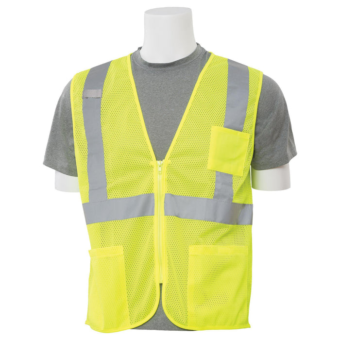 ERB Safety 3 Pocket Lime Green, Class 2 Vest - BHP Safety Products