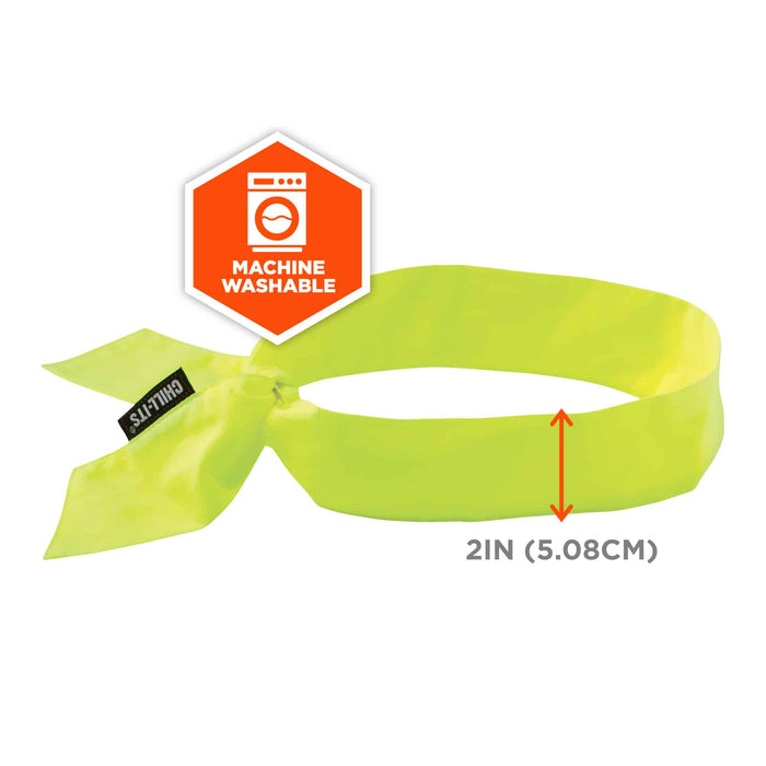 Ergodyne Chill-Its 6700 Cooling Bandana, Lime (12301) with Polymer Crystals - BHP Safety Products