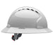 Evolution Deluxe 6161 Vented, Full Brim Hard Hat with HDPE Shell, 6-Point Polyester Suspension and Wheel Ratchet Adjustment, White - BHP Safety Products