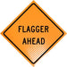"FLAGGER AHEAD" Non-Reflective, Vinyl Roll-Up Sign, 48 x 48 - BHP Safety Products