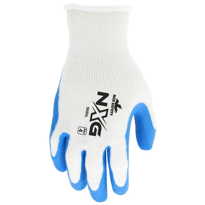 Flex Tuff NXG, 10 Gauge Cotton/Polyester Shell, Blue Latex Palm & Fingertips, 9680 - BHP Safety Products