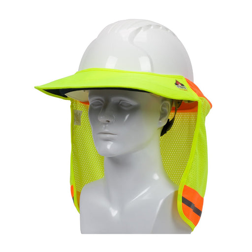 FR (Fire Retardent) Treated Hi-Vis Hard Hat Visor and Neck Shade, 396-801FR - BHP Safety Products
