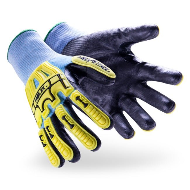Hexarmor 3012 Helix Core, ANSI A5 Cut Resistant Glove, 15-gauge HPPE/Steel/Fiberglass/Polyester Blend, Polyurethane Palm Coating (1 Pair) - BHP Safety Products