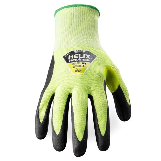 Hexarmor 3062 Helix, ANSI A9 Cut Resistant Glove, 15-gauge HPPE/Metal Fiber Blend, Foam Nitrile Coating (1 Pair) - BHP Safety Products