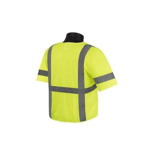 Hi-Vis Lime Class 3 Safety Vest with Sleeves, Mesh with Silver Stripes and Multi-Pockets - BHP Safety Products