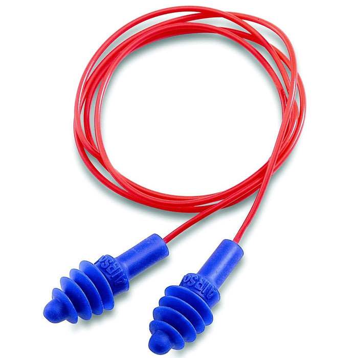Howard Leight Airsoft DPAS-30R Reusable Flanged Earplugs with Red Polycord, NRR (Noise Reduction Rating) 27 Decibels / 1 Pair - BHP Safety Products