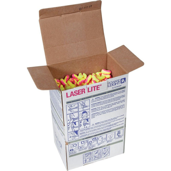 Howard Leight Laser Lite LL-1-D Uncorded Foam Earplugs NRR (Noise Reduction Rating) 32 Decibels - 500 Pair, Bulk Refill Dispensing Box - BHP Safety Products