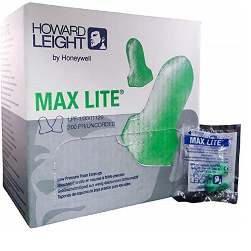 Howard Leight Max Lite LPF-1 Uncorded Foam Earplugs NRR (Noise Reduction Rating) 30 Decibels - BHP Safety Products