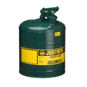 Justrite 7150400 Type I Steel Safety Can for Oil, 5 Gallon, Green - BHP Safety Products