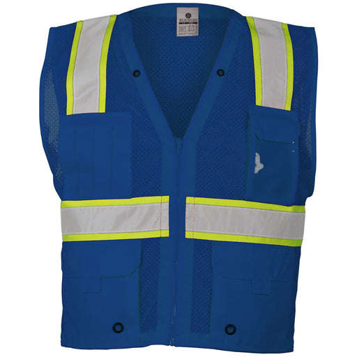 Kishigo B102 Enhanced Visibility Multi Pocket Mesh Vest - Blue - BHP Safety Products
