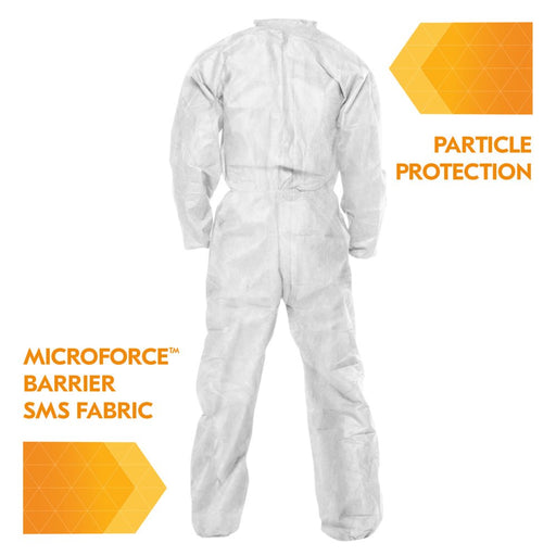 Kleenguard A20 Dry Particle Protection Disposable Coveralls with Zipper Front (Case of 24 Suits) - BHP Safety Products