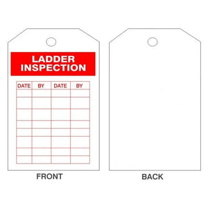 "Ladder Inspection" 6"x3" Vinyl Inspection Tag, Pack of 25 - BHP Safety Products