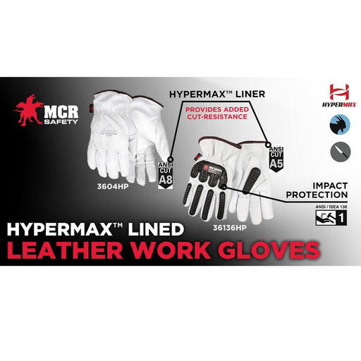 Leather Drivers A5 Cut Resistant Work Gloves with Goatskin Grain Leather and Hypermax Liner, Keystone Thumb, 1/Pair - BHP Safety Products