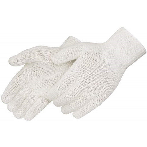 Liberty K4517Q Cotton/Polyester Regular Weight Plain Seamless Knit Glove with Elastic String Knit Wrist, Natural White - BHP Safety Products
