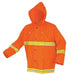 Luminator, PVC/Polyester 3 Piece Suit, Detachable Hood, Snap Front, Fluorescent Orange w/Lime Silver Stripes, 2013R - BHP Safety Products