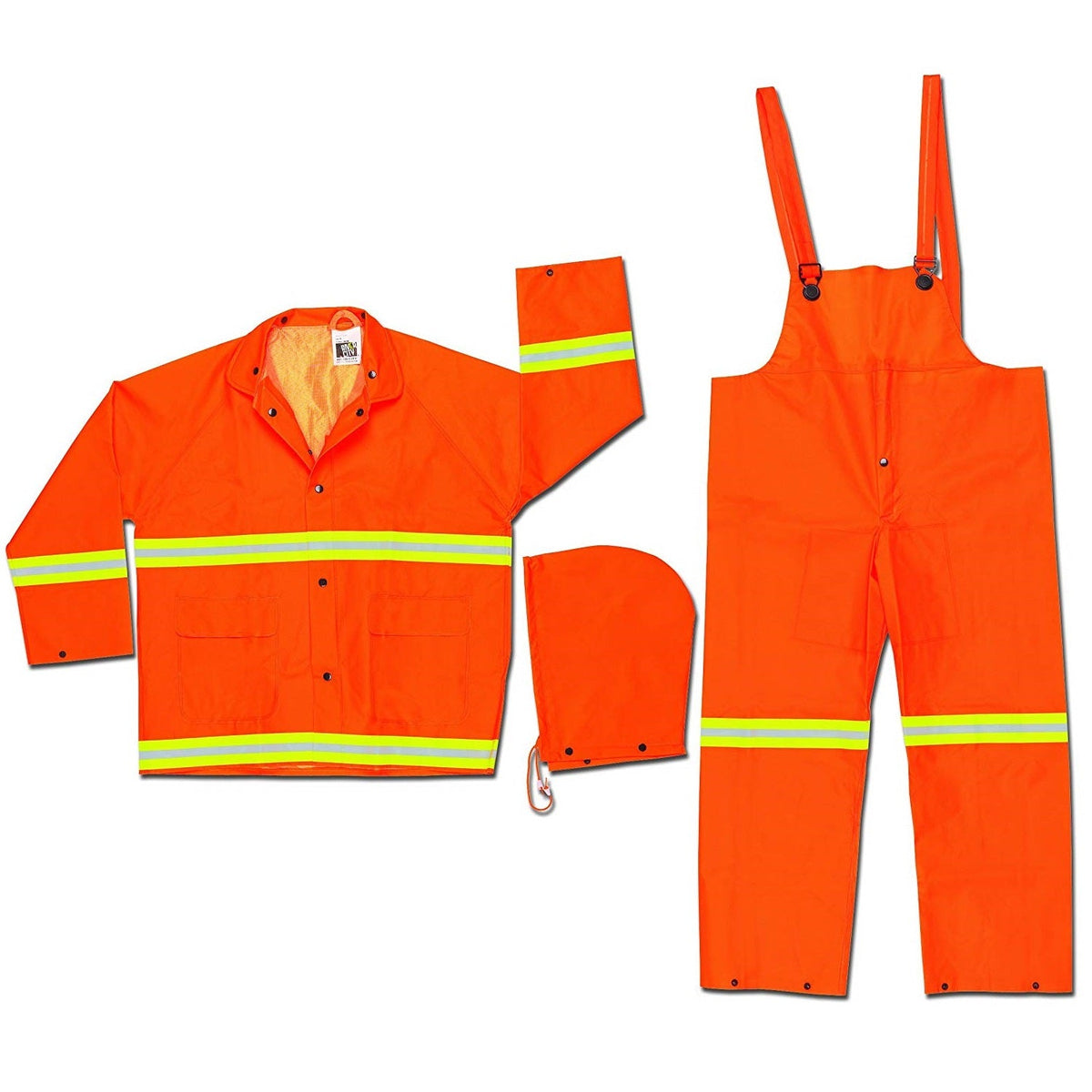 Luminator, PVC/Polyester 3 Piece Suit, Detachable Hood, Snap Front, Fl ...